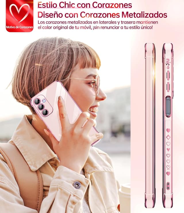 Thumbnail 3 de LeYi funda Galaxy A16 4G Rosa Corazón