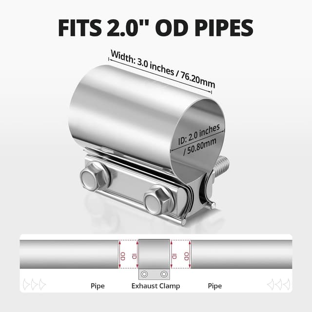 Detalle de Exhaust clamp 2.0 inch stainless EVIL ENERGY