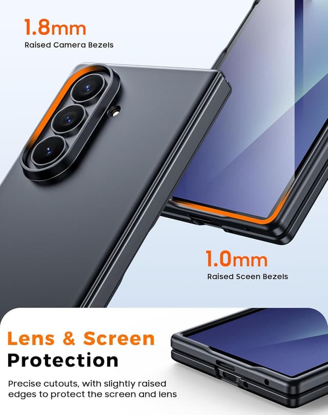 Thumbnail 6 de Vizvera case for Samsung Galaxy Z Fold 7 (2025) with built-in screen protector, black