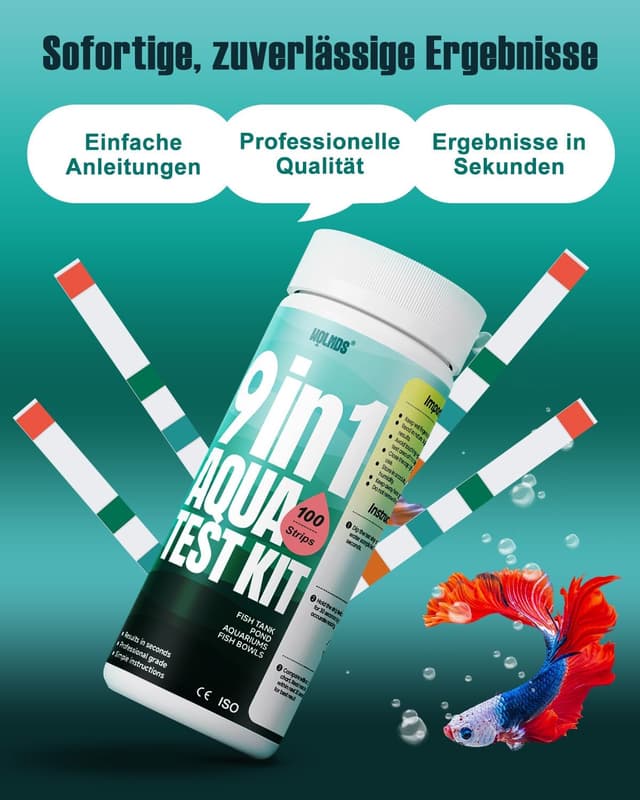 Thumbnail 1 de Wolmds 9‑in‑1 Aquarium Teststreifen 100er