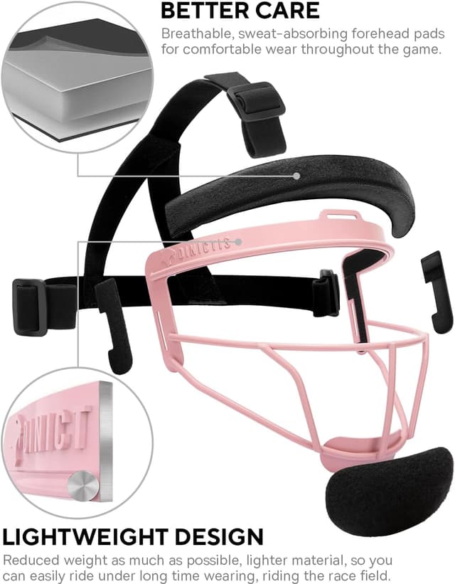 Detalle de Dinictis Softball Face Mask — Lightweight, Comfortable Protective Fielder’s Mask