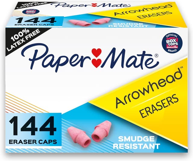 Detalle de Paper Mate Arrowhead Pink Pearl Cap Erasers 144 ✏