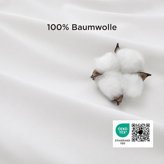 Thumbnail 2 de BEDSURE Bettwäsche 155x220 Baumwolle Weiß