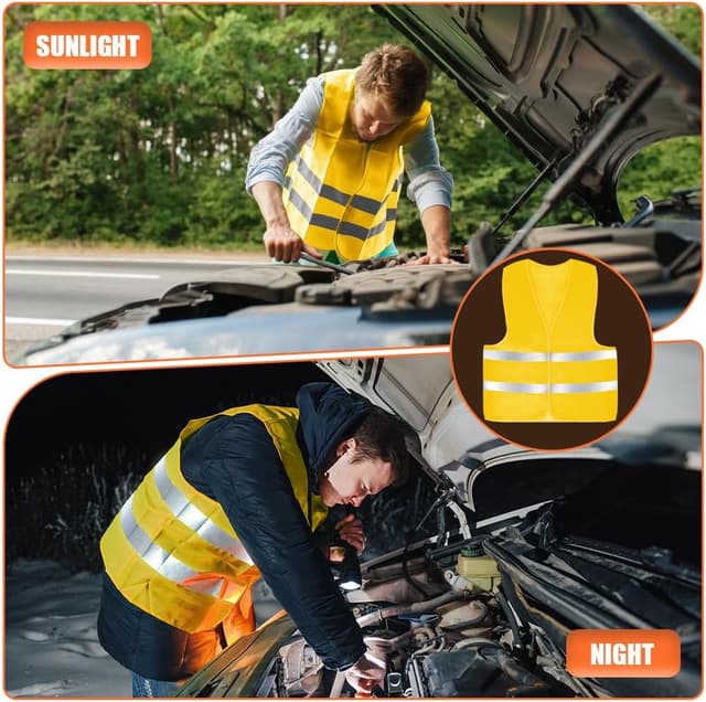 Detalle de AYBUY Giubbotto di Sicurezza Riflettente con strisce 360° ad alta visibilità verde unisex