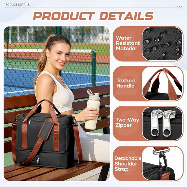 Thumbnail 6 de for Ryanair Airlines Underseat Cabin Bag 40x30x20 Weekender Holdall with Wet Pocket & Shoe Compartment