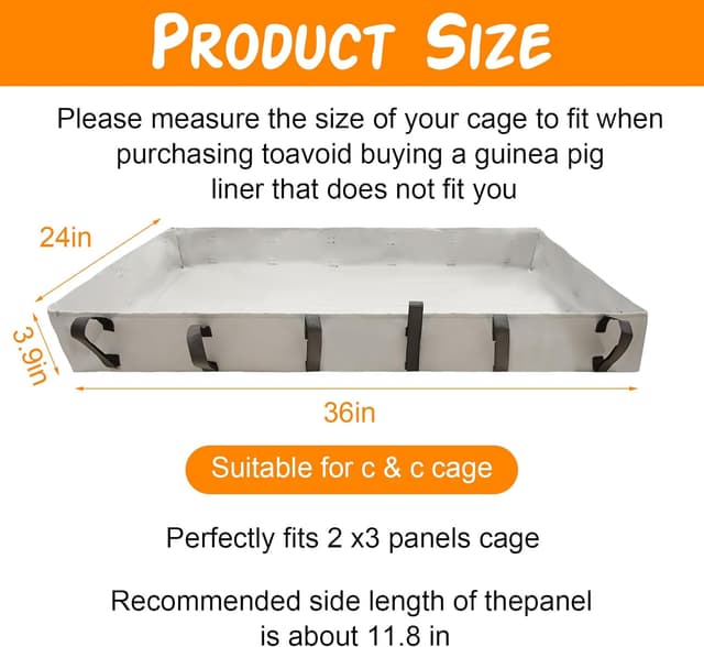 Detalle de XITVVyg washable guinea pig cage liners (waterproof PVC Oxford cloth) for C&C grids