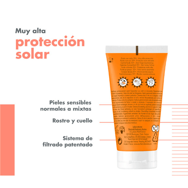 Detalle 2 de Avène Fluido Solar SPF50+ 3x50 ml protección