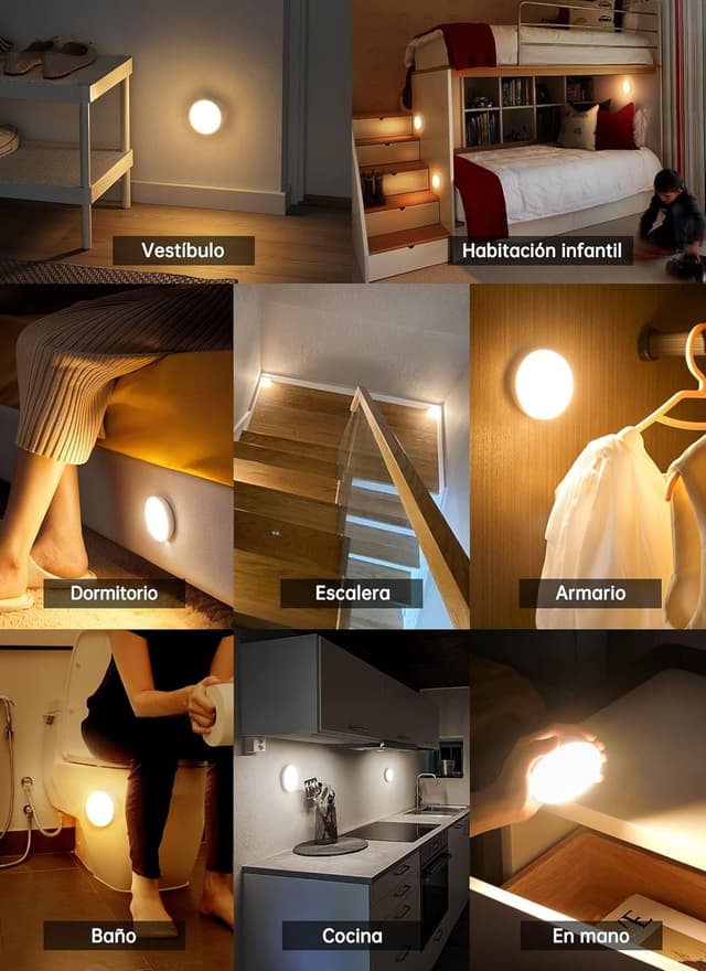 Thumbnail 1 de Homelist Luz Nocturna LED con Sensor de Movimiento, 6 Pack