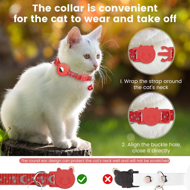 Detalle 2 de Airtag cat collar 0.4 inch reflective