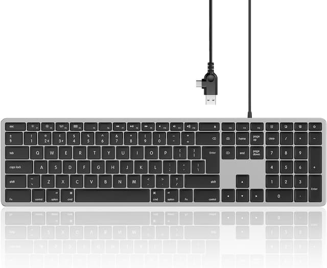 Detalle de Seenda JP208 Slim Wired Keyboard with Numeric Pad ⌨