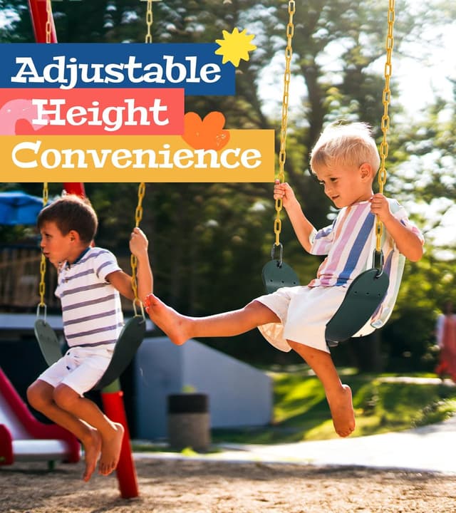 Detalle 2 de Little Dove 2-Pack Heavy-Duty Swing Seats with 66" Rust-Resistant Chains (Green)