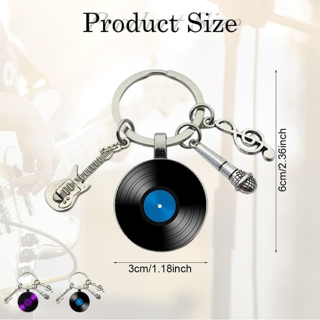 Thumbnail 6 de Elgbiaoxi Vinyl Record Keychains 2 Pack