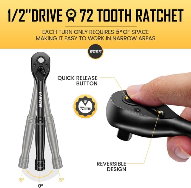 Detalle de BOEN 1/2" Drive 72-Piece Impact Socket Set