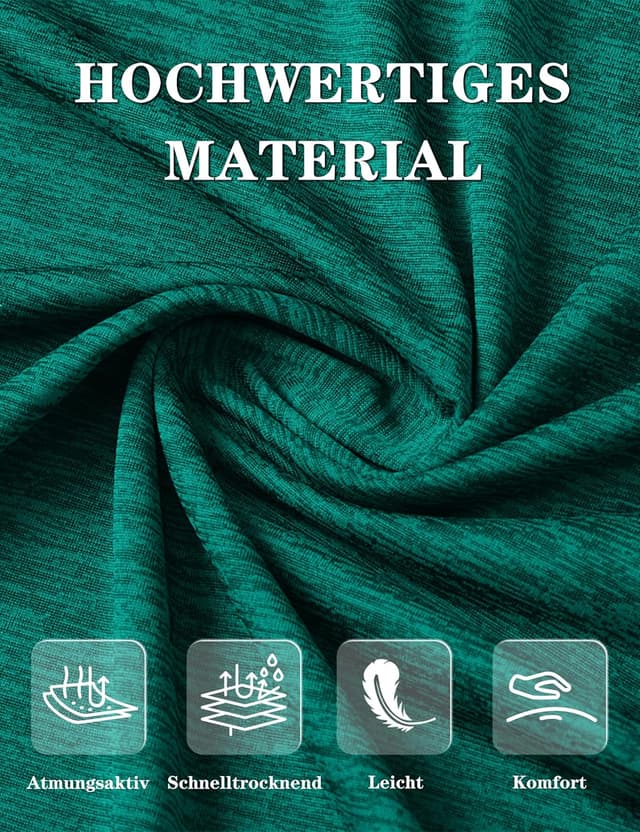 Detalle de KEFITEVD Melange Sportshirt Damen Kurzarm mit Reflexstreifen – atmungsaktives Stretch Funktionsshirt im Regular Fit