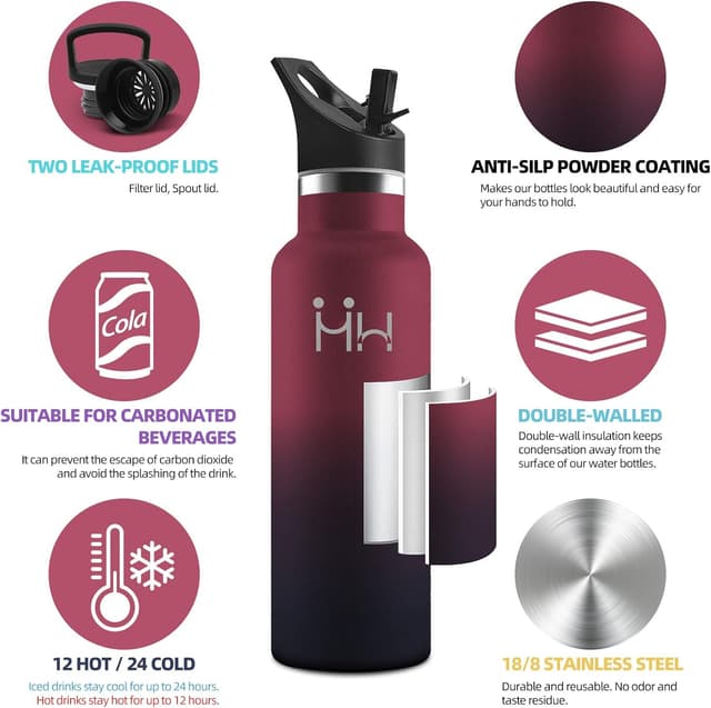 Detalle 2 de Gourde INOX 500 ML isotherme pour sport