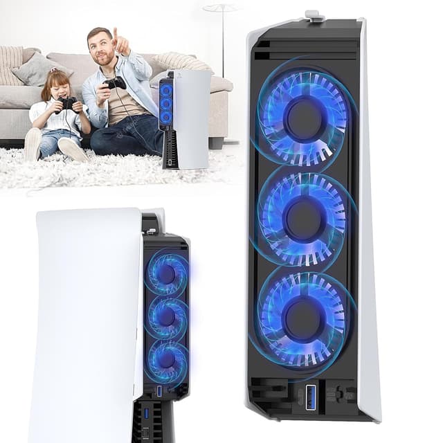 Detalle de QYCHHJ Cooling Fan for PS5 with LED lights