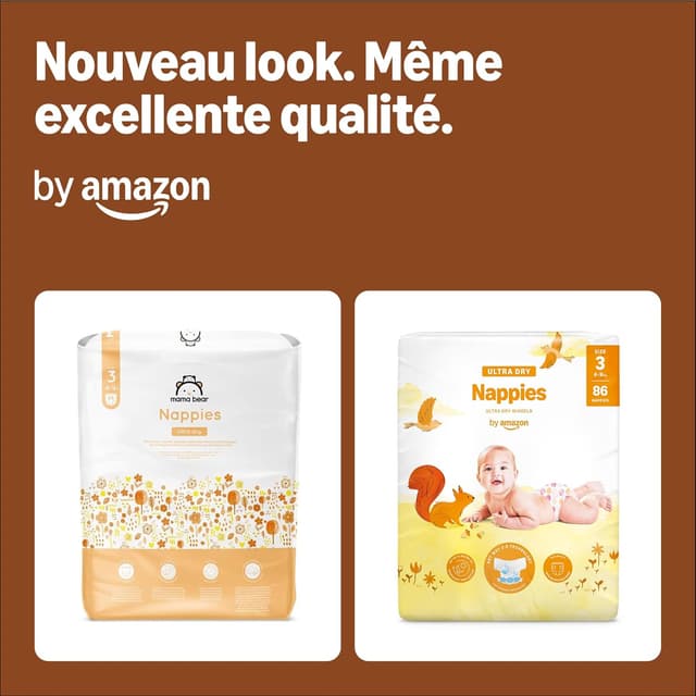 Thumbnail 1 de By Amazon 86 Couches Ultra Absorbantes Taille 3 4-9kg
