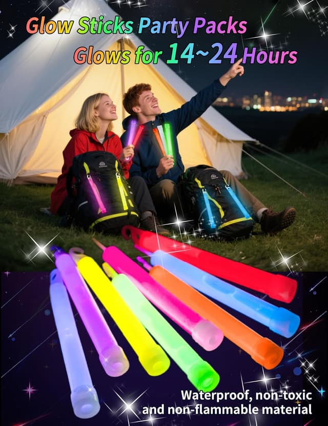 Detalle de FUSHI&MON Glow Sticks 30 Pack 6 inch