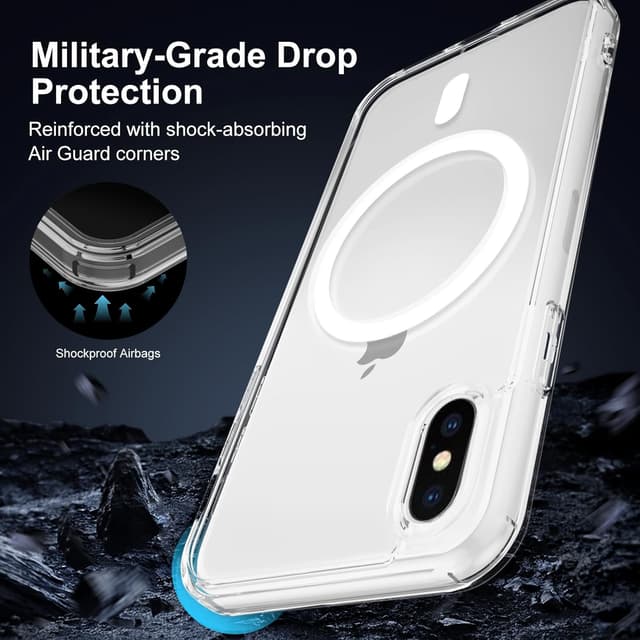 Detalle 2 de XTCASE Coque magnétique pour iPhone X/XS avec MagSafe, transparente