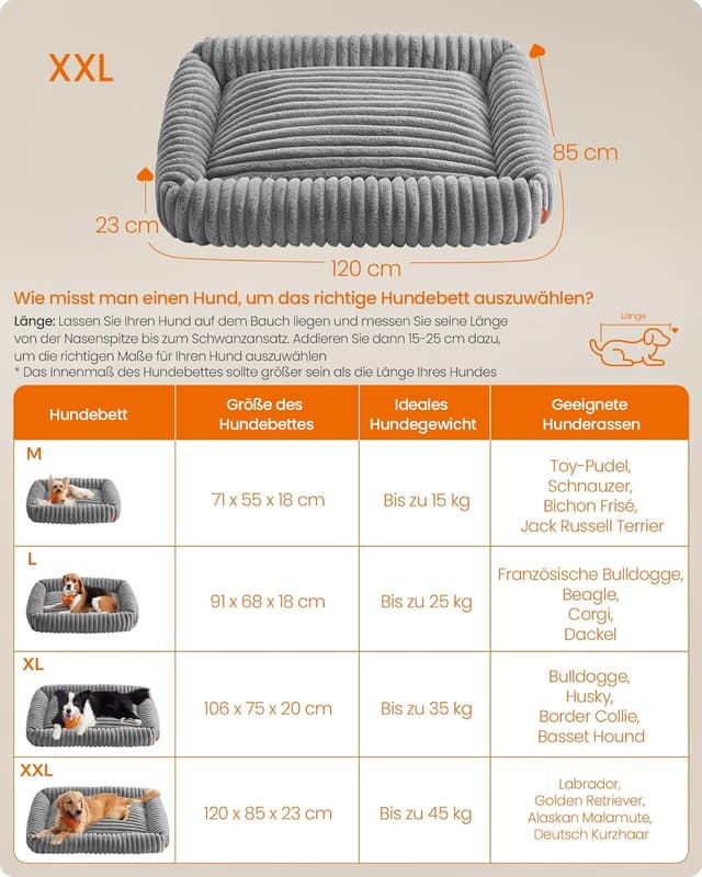 Detalle 2 de Feandrea Hundebett 120 × 85 × 23 cm