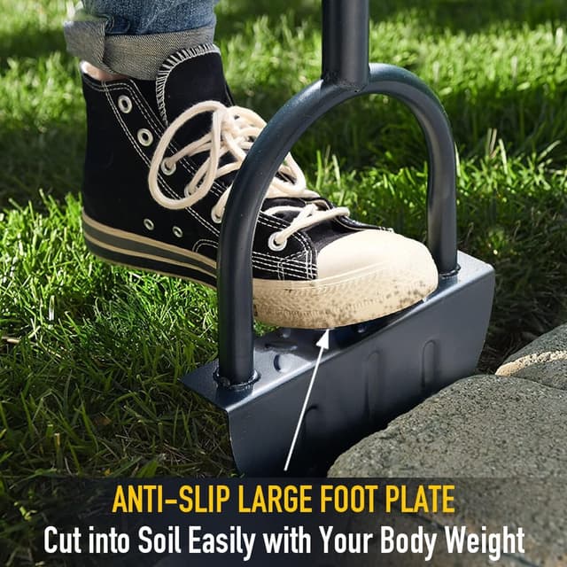 Detalle 2 de Colwelt 96cm Saw-Tooth Lawn Edging Tool with T-Grip Half Moon Blade