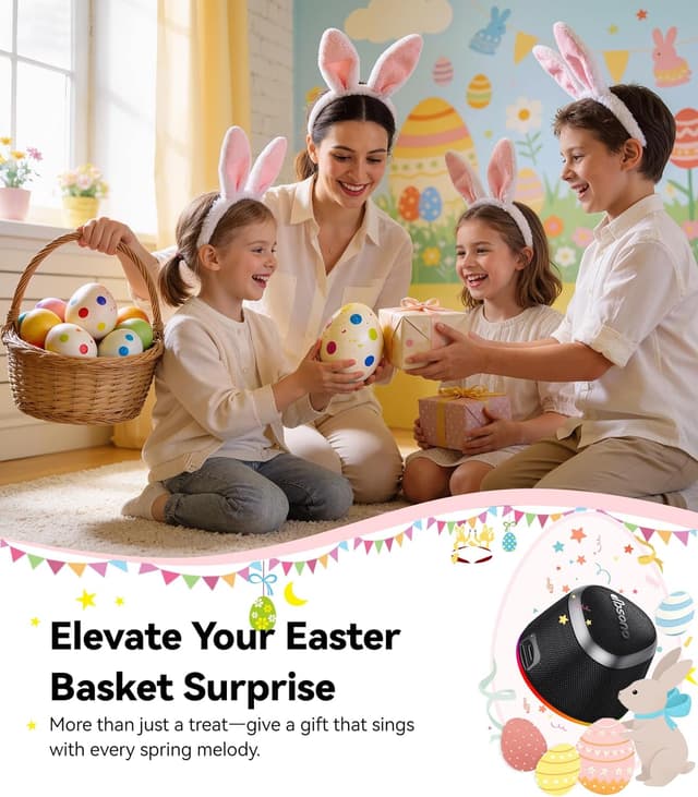 Detalle 2 de Portable Speaker Phone Stand Gifts 2-in-1 Magnetic Bluetooth Speakers with Phone Stand, IPX5 Waterproof, 9 Light Modes, TWS (Black)