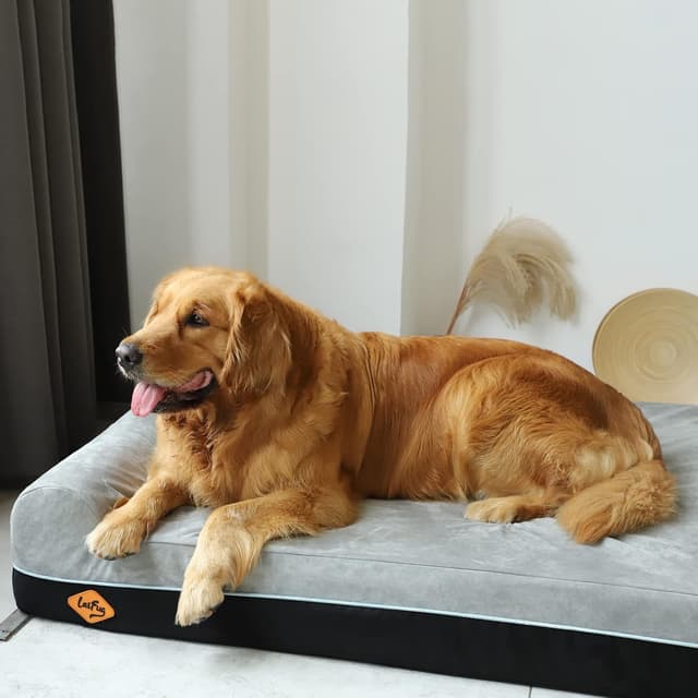 Detalle de Laifug Orthopedic Memory Foam Extra Large Dog Bed Pillow (50x36x10in) with Waterproof Liner and Removable Cover