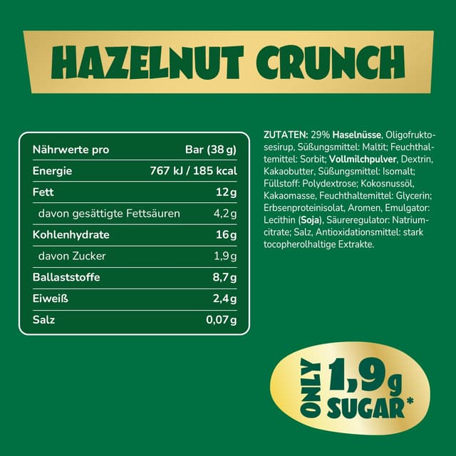 Detalle 2 de ahead Hazelnut Caramel Schokoriegel 12x35g