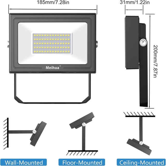 Thumbnail 6 de MEIHUA 60W LED Floodlight 6500K