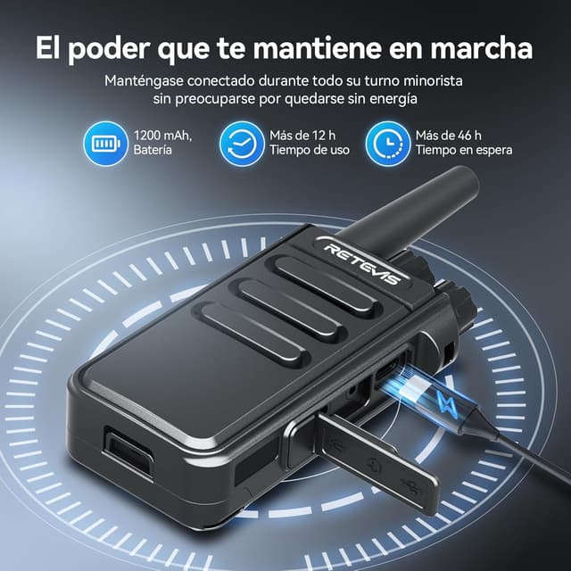 Thumbnail 5 de Retevis MateTalk P64 Walkie Talkie 12 h batería