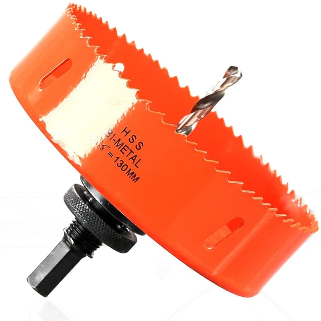 Detalle de HOME COMPOSER Lochsäge 130 mm (HSS M42, Bi-Metall) mit Sechskant-Schaft und Bohrer