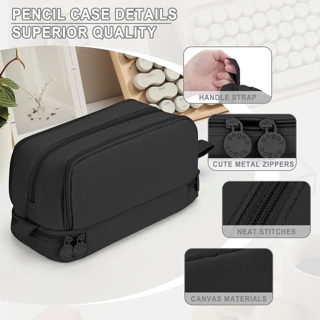 Detalle 2 de Sciphylia astuccio grande con 4 scomparti, nylon e zip metallico per studenti e universitari