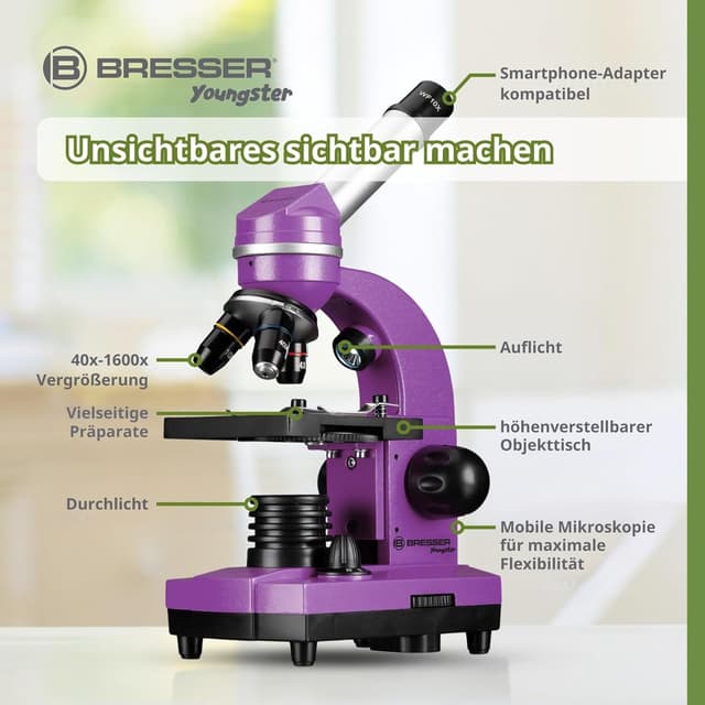Detalle de Bresser BIOLUX Schülermikroskop für 1600-fach
