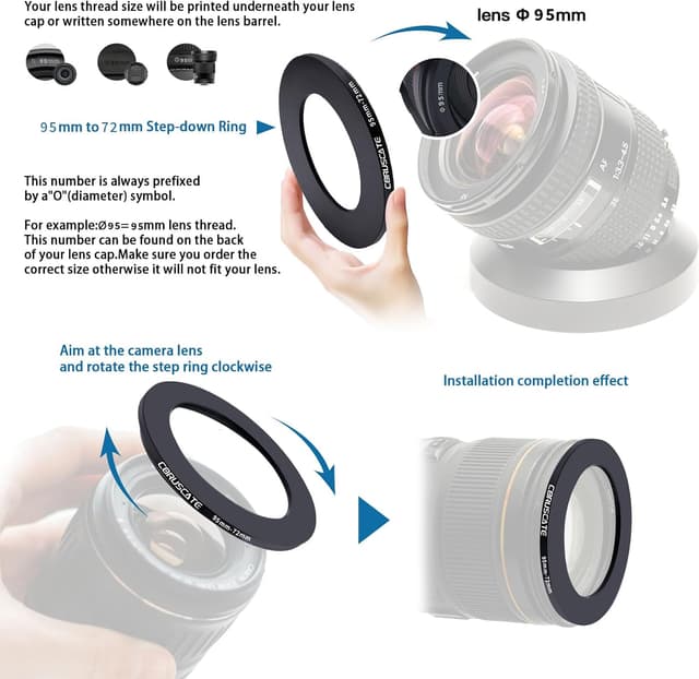 Thumbnail 3 de 95mm auf 72mm Objektivadapter Ring