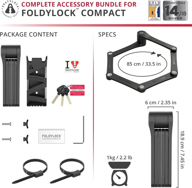Thumbnail 5 de Seatylock FoldyLock compact folding bike lock