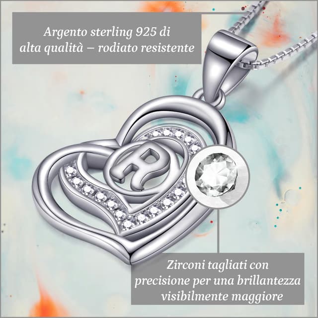 Detalle 2 de Morella collana cuore lettere, 46 cm