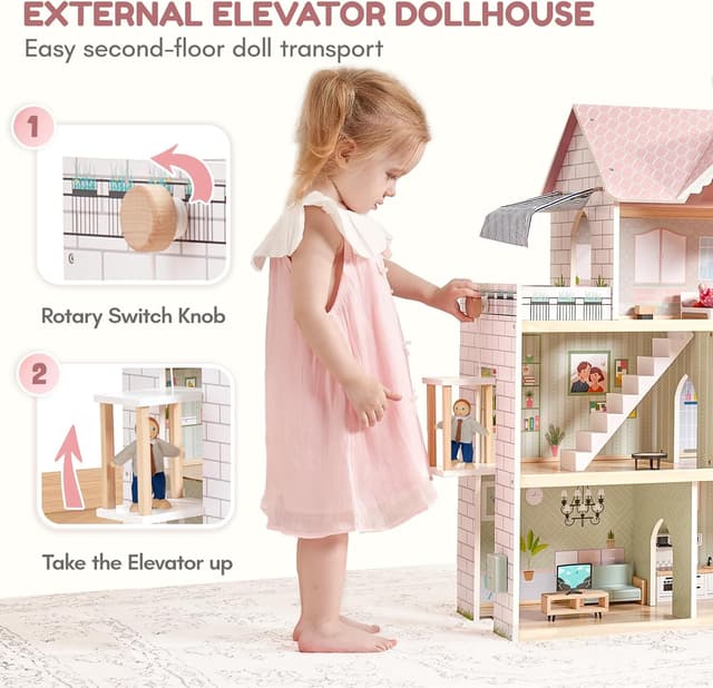 Detalle 2 de Giant bean Puppenhaus 80 cm hoch 🏠