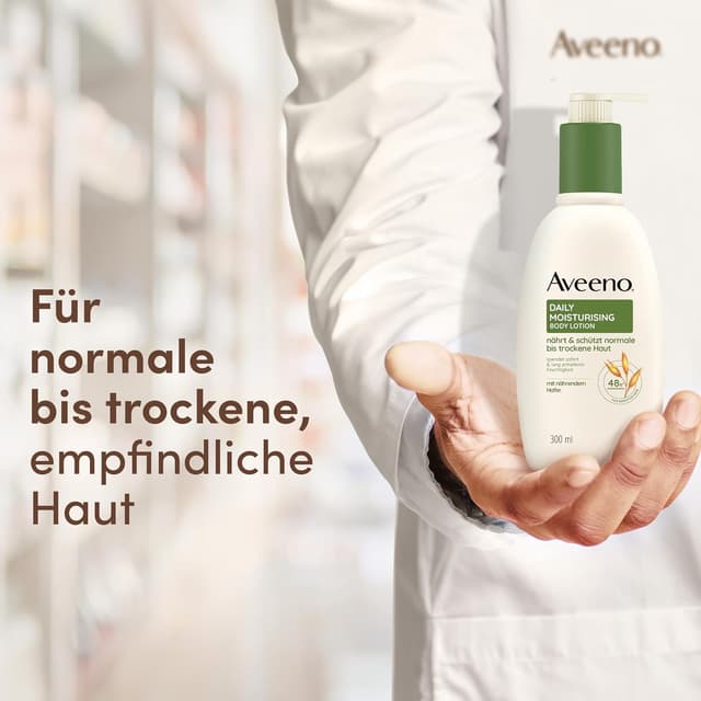 Detalle de Aveeno Daily Moisturising Bodylotion mit 48h Feuchtigkeit, parfümfrei – 300 ml