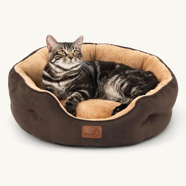 Detalle de Bedsure Cat Bed 51x48x15cm Round Washable
