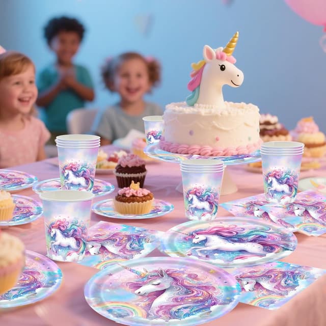 Thumbnail 5 de CANCJ Einhorn Partygeschirr Set 50-teilig