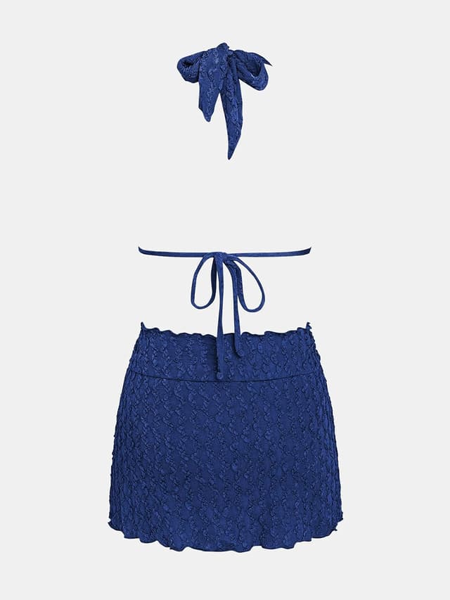 Thumbnail 6 de CUPSHE Bikini da donna set tre pezzi con scollo a V strutturato e coppe imbottite estraibili