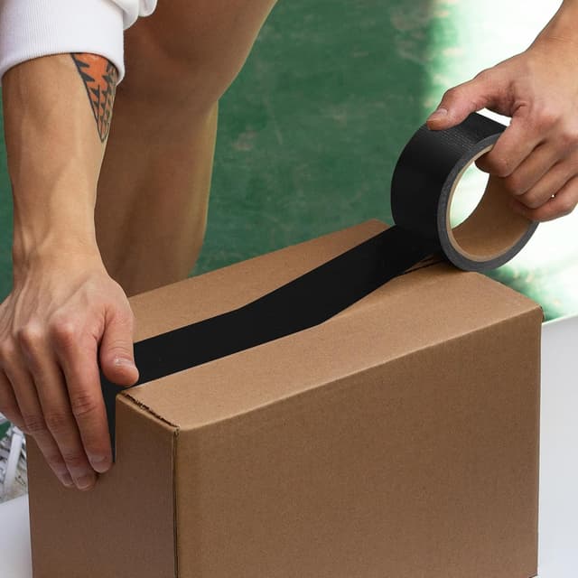 Detalle de Nuangoo Ruban adhésif toilé imperméable 2 rouleaux 48 mm x 27 m (noir)