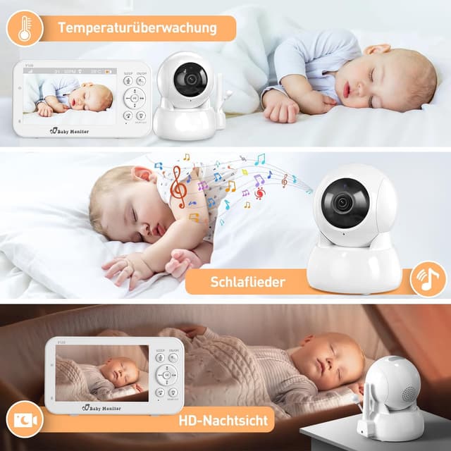 Detalle de FNITAER Babyphone mit Kamera 5"