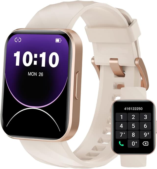 Detalle de Dakofied Smartwatch uomo/donna con chiamate Bluetooth, cardiofrequenzimetro e SpO2, impermeabile IP68