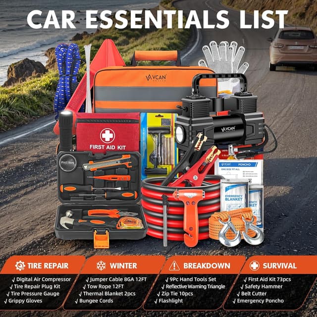 Thumbnail 5 de Car Emergency Kit with Air Compressor — 1 Kit