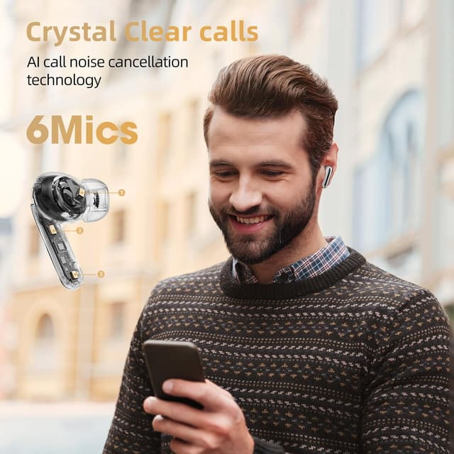 Detalle de QCY MeloBuds Pro: auricolari wireless Bluetooth 5.3 con ANC adattivo, LDAC e multipunto