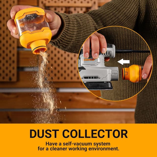 Thumbnail 6 de DEKOPRO Dreieckschleifer mit Absaugung 13000 RPM, 180 W – Deltaschleifer für Holz, Set mit 15 Schleifpapieren