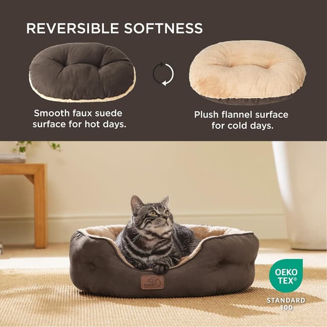 Detalle de Bedsure Cat Bed 51x48x15cm Round Washable