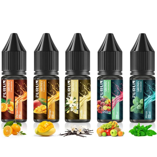 Detalle de Aromakonzentrat 5x10 ml Hochdosiertes Lebensmittelaroma – zum einfachen Mischen für Kochen, Backen & Getränke