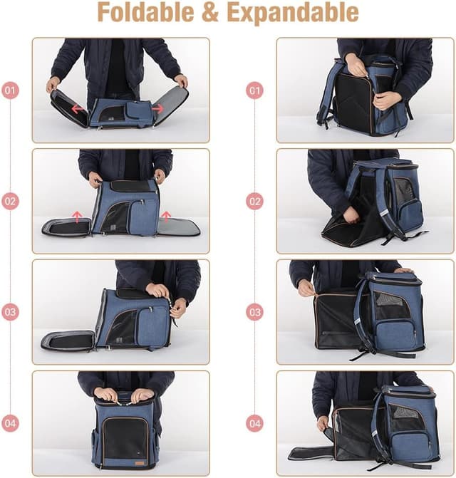 Thumbnail 5 de Lekesky Katzenrucksack XL 36×31×42 cm 8–10 kg